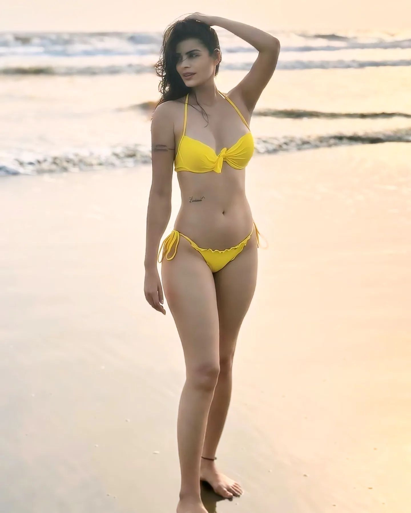 Beach Bum Sonali Raut | Sonali Raut | Yellow Bikini | Beach | Actress |