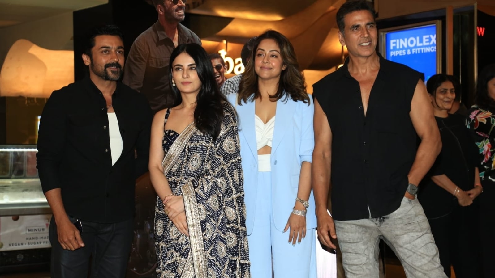 Akshay Kumar and Suriya flash their pearly whites at Sarfira screening; Jyotika, Radhika Madan make an appearance too | Bollywood