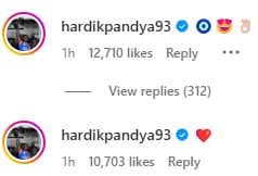 Hardik Pandya's Comments