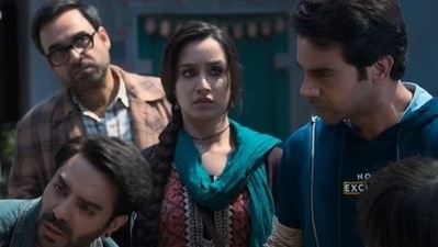 Rajkummar Rao and Shraddha Kapoor in a still from Stree 2.