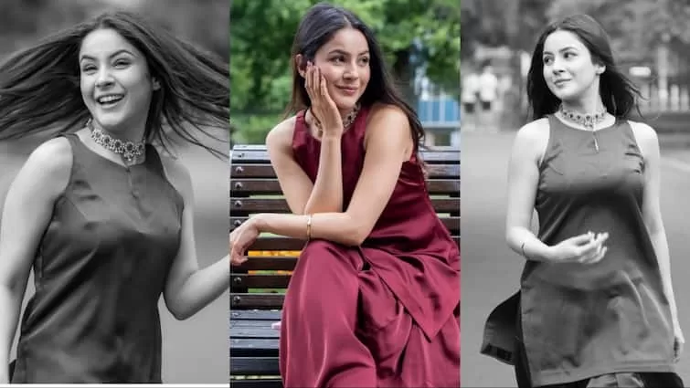 Shehnaaz Gill Pics: Strutting Down Melbourne’s Streets, Shehnaaz Gill Rocks a Desi Look, Striking Poses in a Maroon Suit Like a Bollywood Queen on a Royal Walk!